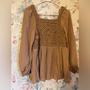 Altar’d State puffy sleeve blouse lace